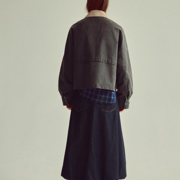 Zara CORDUROY COLLAR WAXED JACKET Large - Picture 6 of 7